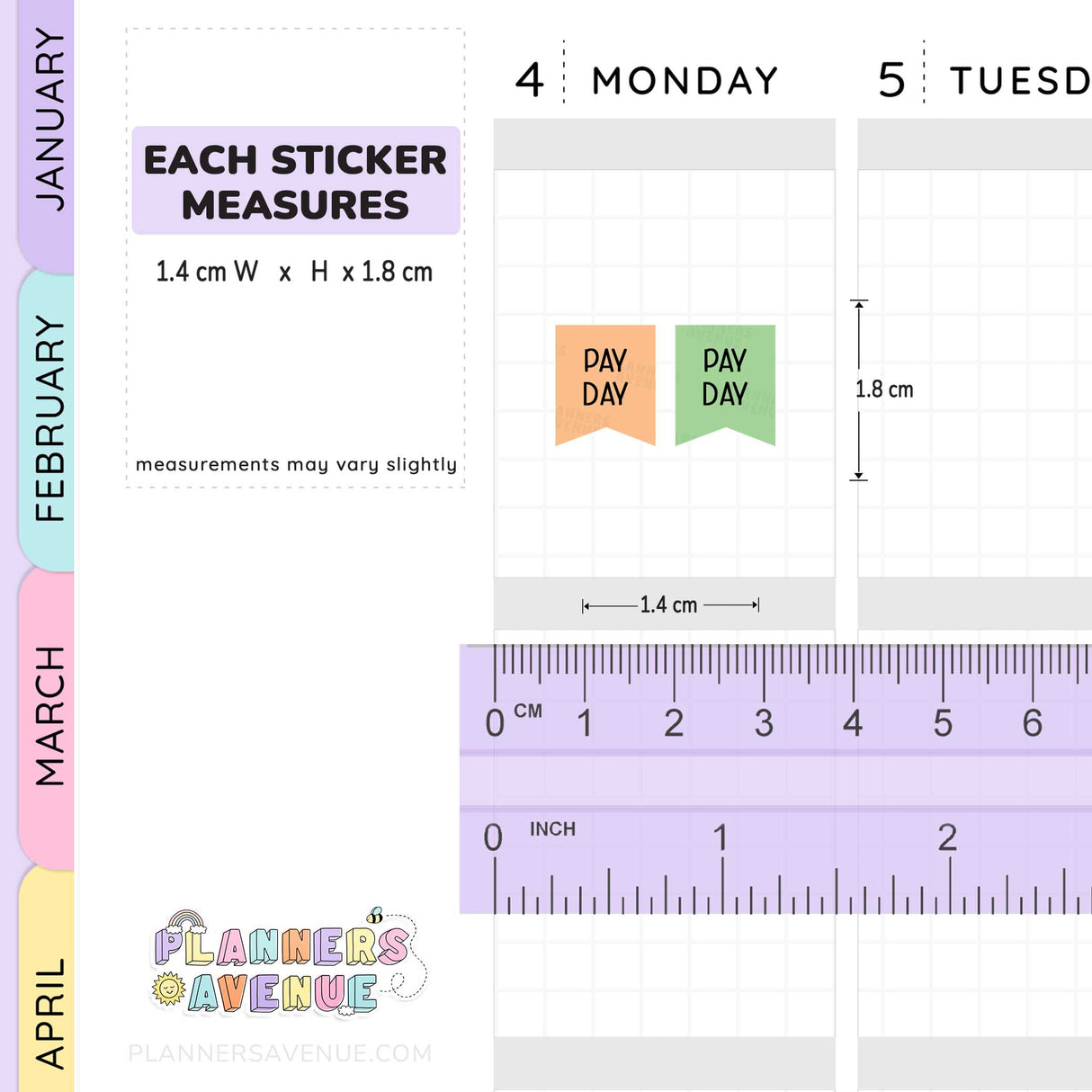 Pay Day Flag Planner Stickers