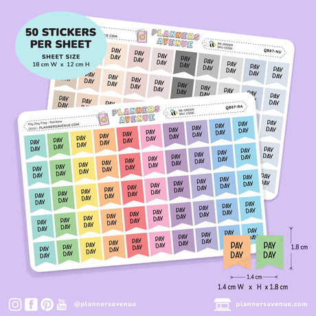 Pay Day Flag Planner Stickers