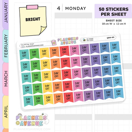 Day Off Flag Planner Stickers