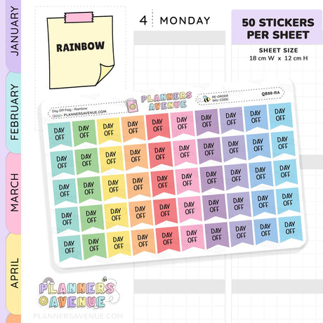 Day Off Flag Planner Stickers
