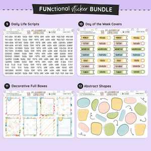 Day of the week Functional Planner Stickers