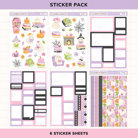 Bookish Halloween Ghosts Sticker Pack