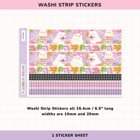 Bookish Halloween Ghost Washi Stickers