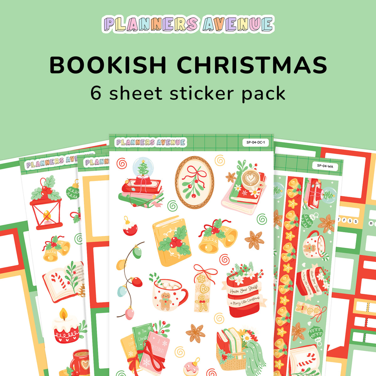 Bookish Christmas Sticker Pack