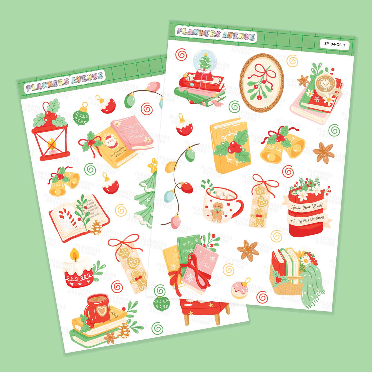 Bookish Christmas Decorative Stickers