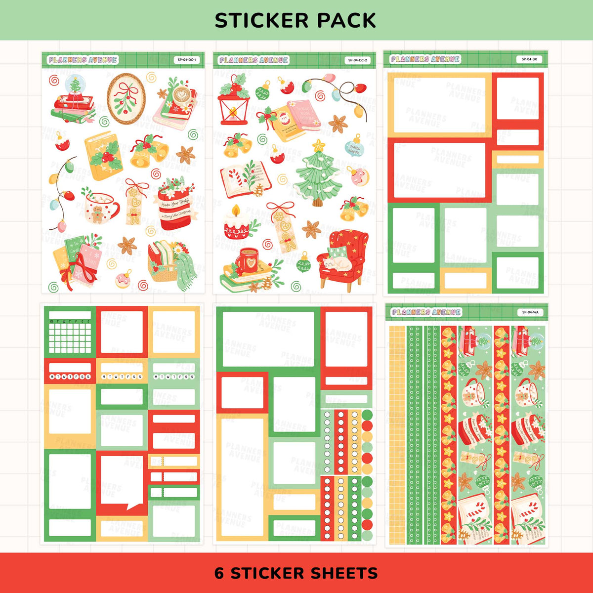 Bookish Christmas Sticker Pack