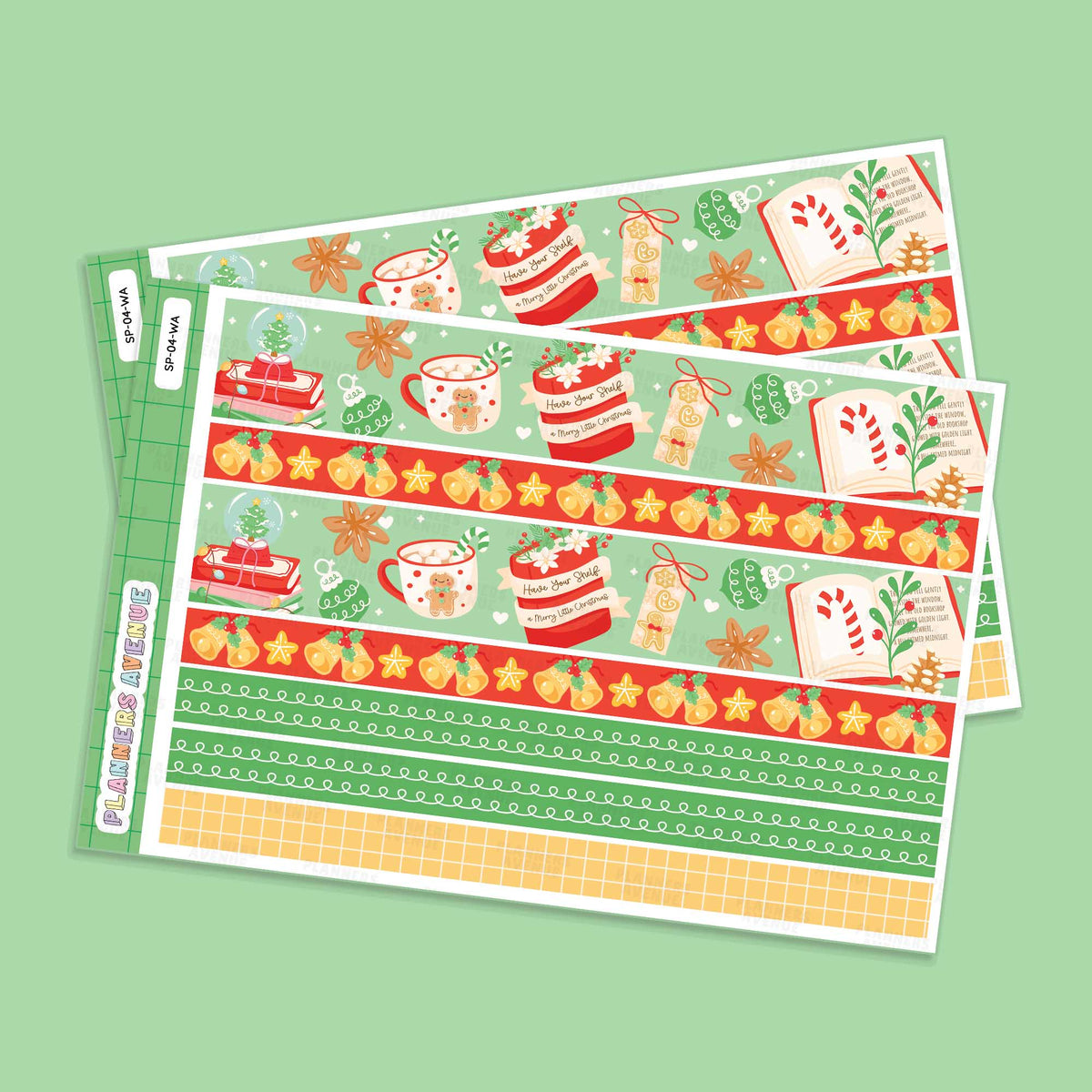 Bookish Christmas Washi Stickers