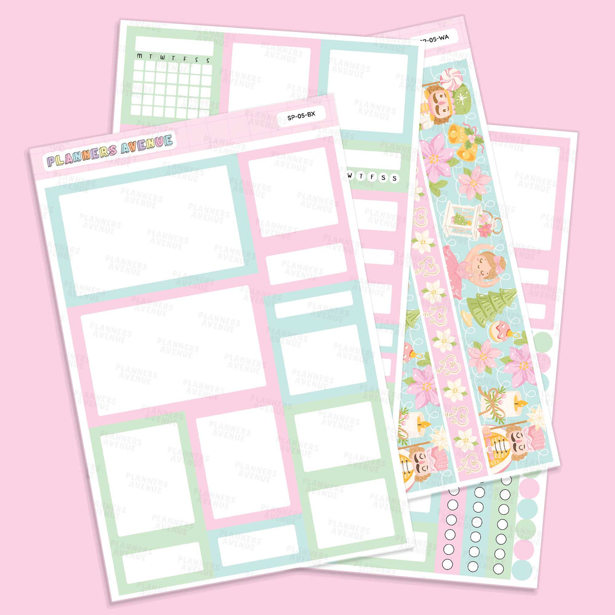 Pastel Xmas Planner Box Stickers