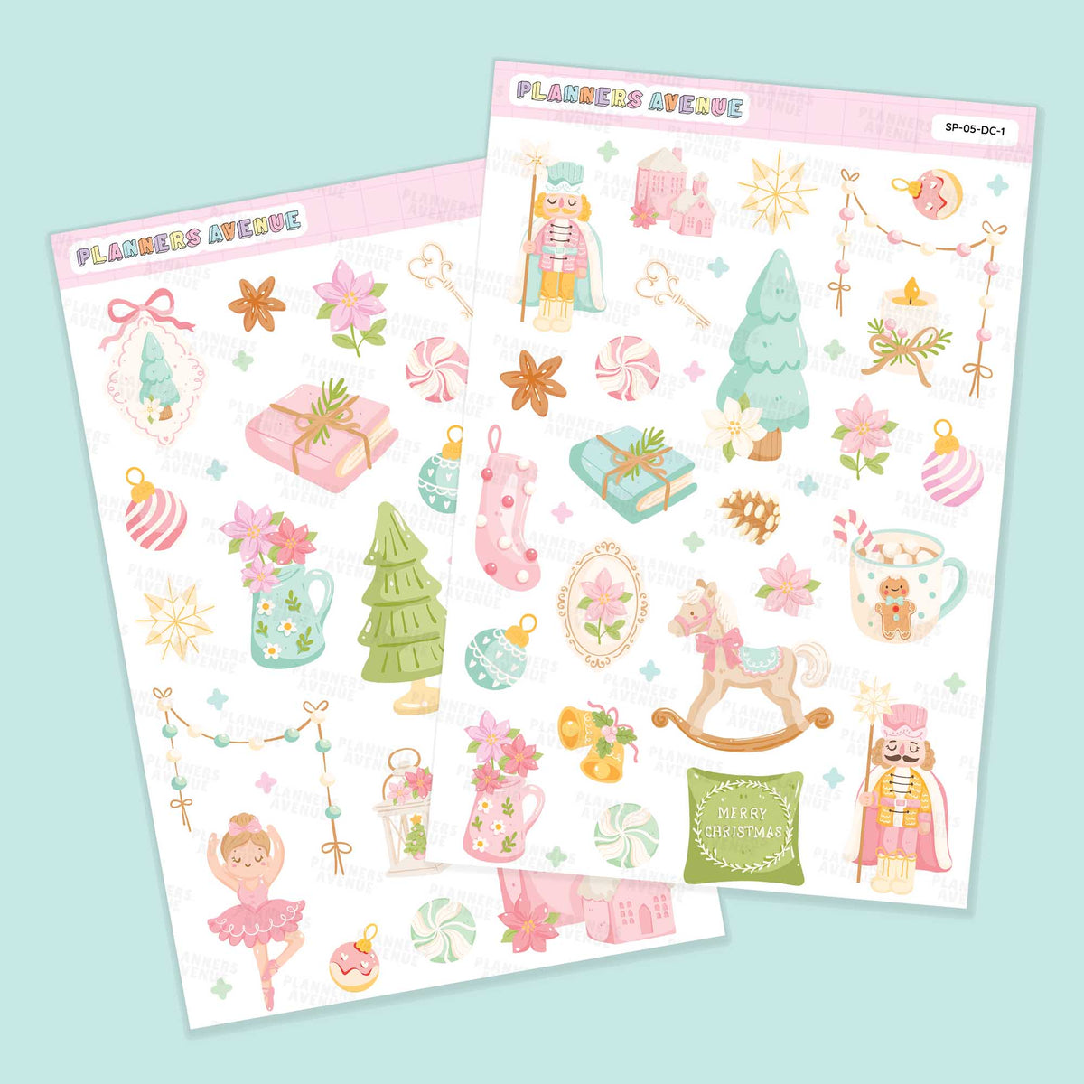 Pastel Xmas Decorative Stickers