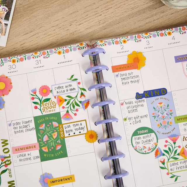 Happy Planner Bloom & Glow Classic 18-Month Dated 2025-2026 - Checklist