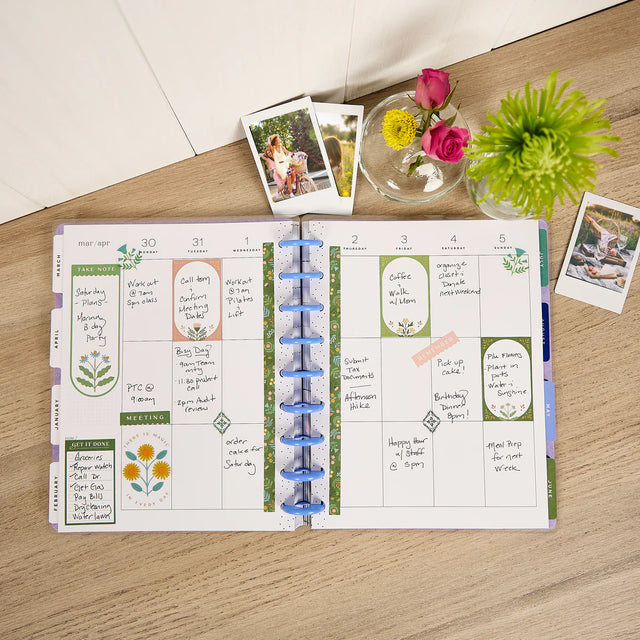 *IMPERFECT* Happy Planner Midnight Meadow Classic 18-Month Dated 2025-2026 - Vertical