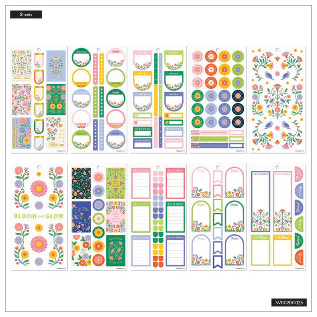 Happy Planner Bloom & Glow Classic Sticker Book - Value Pack