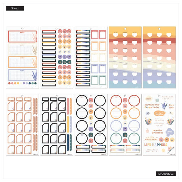 Happy Planner Serene Shapes Mini Sticker Book - Value Pack