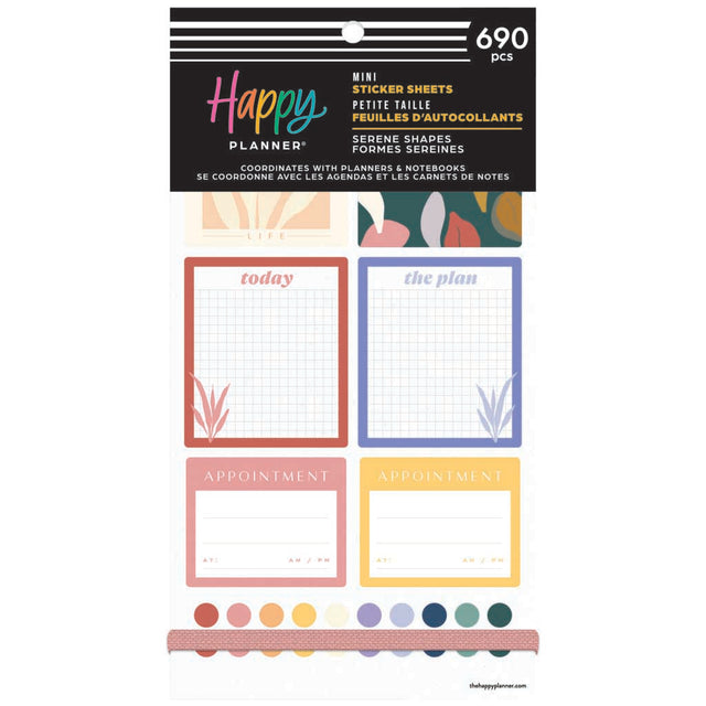 Happy Planner Serene Shapes Mini Sticker Book - Value Pack