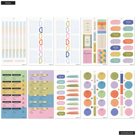 Collection of sticker sheets stickers on a white background