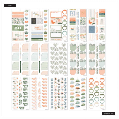 Happy Planner Apricot & Sage Classic Sticker Book Value Pack