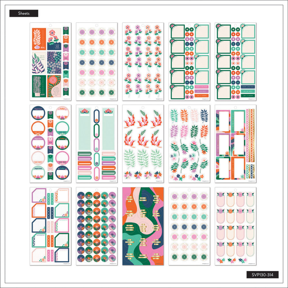 Happy Planner Abstract Florals Classic Sticker Book