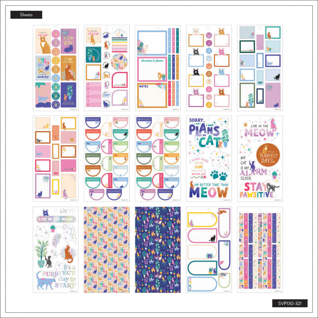 Happy Planner Whimsical Whiskers Classic Sticker Book
