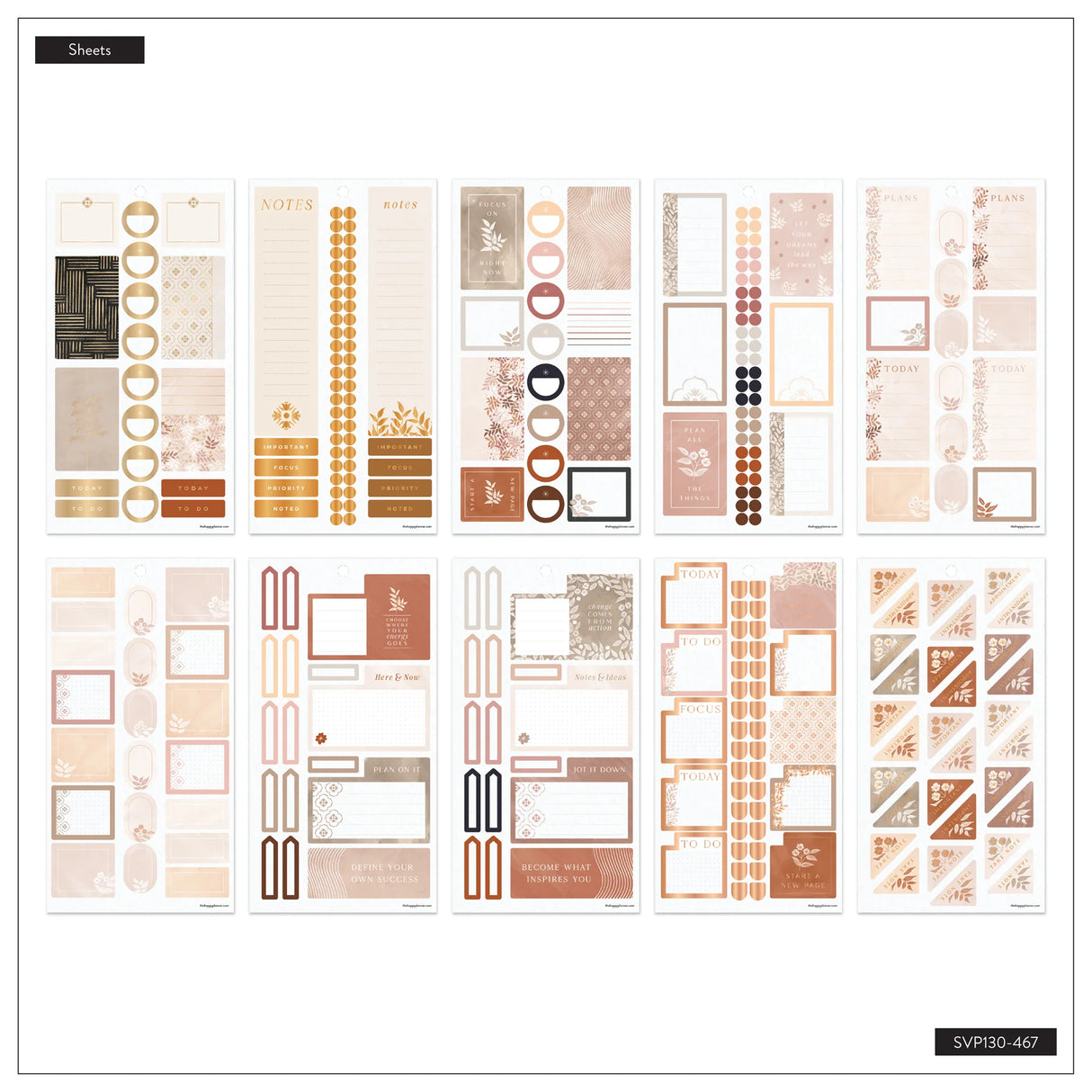 Happy Planner Neutral Noir Sticker Book - Classic