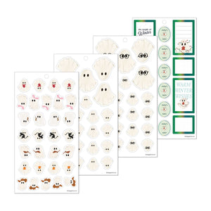 Ghosty Season sticker sheets with ghost characters, seasonal icons and decorative planner labels