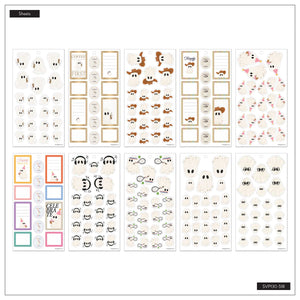 Ghosty Season sticker sheets with white ghosts and spooky characters