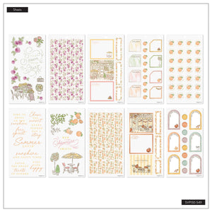 Seasonal Sidewalks sticker sheets with fruit, florals, journalling boxes and patterns
