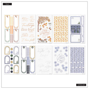 Seasonal Sidewalks sticker sheets with arches, florals and winter designs