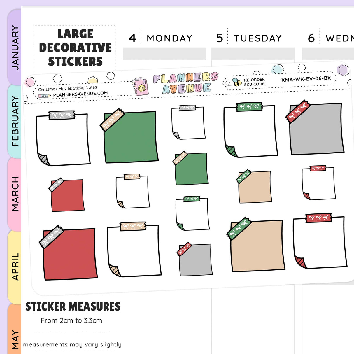 Christmas Movies Sticky Notes Planner Stickers