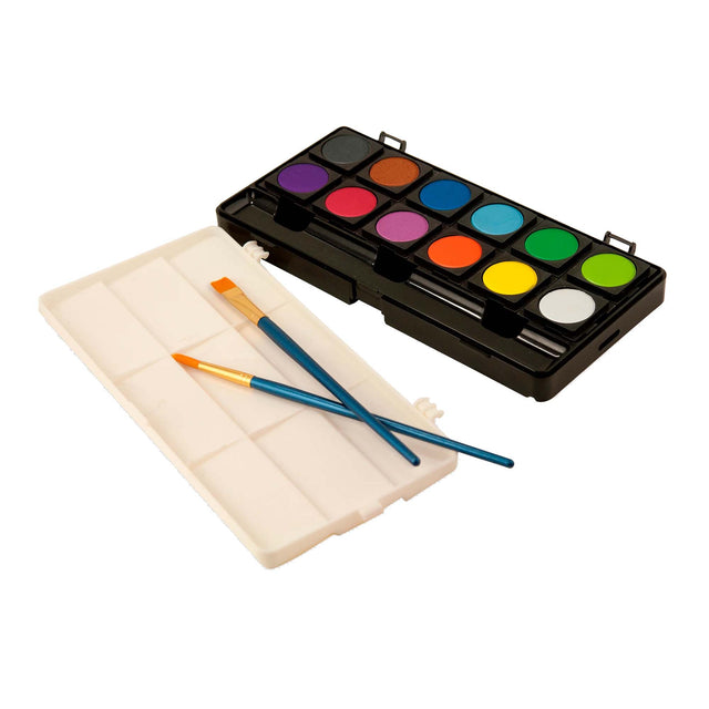 Dry Gouache Paint Set - 12 Opaque Watercolour Paints