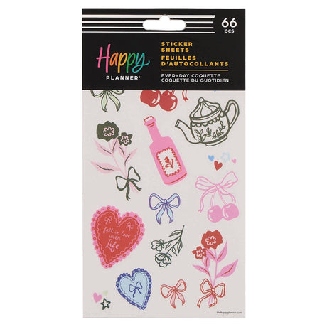 Pack of Happy Planner stickers with various designs on a white background