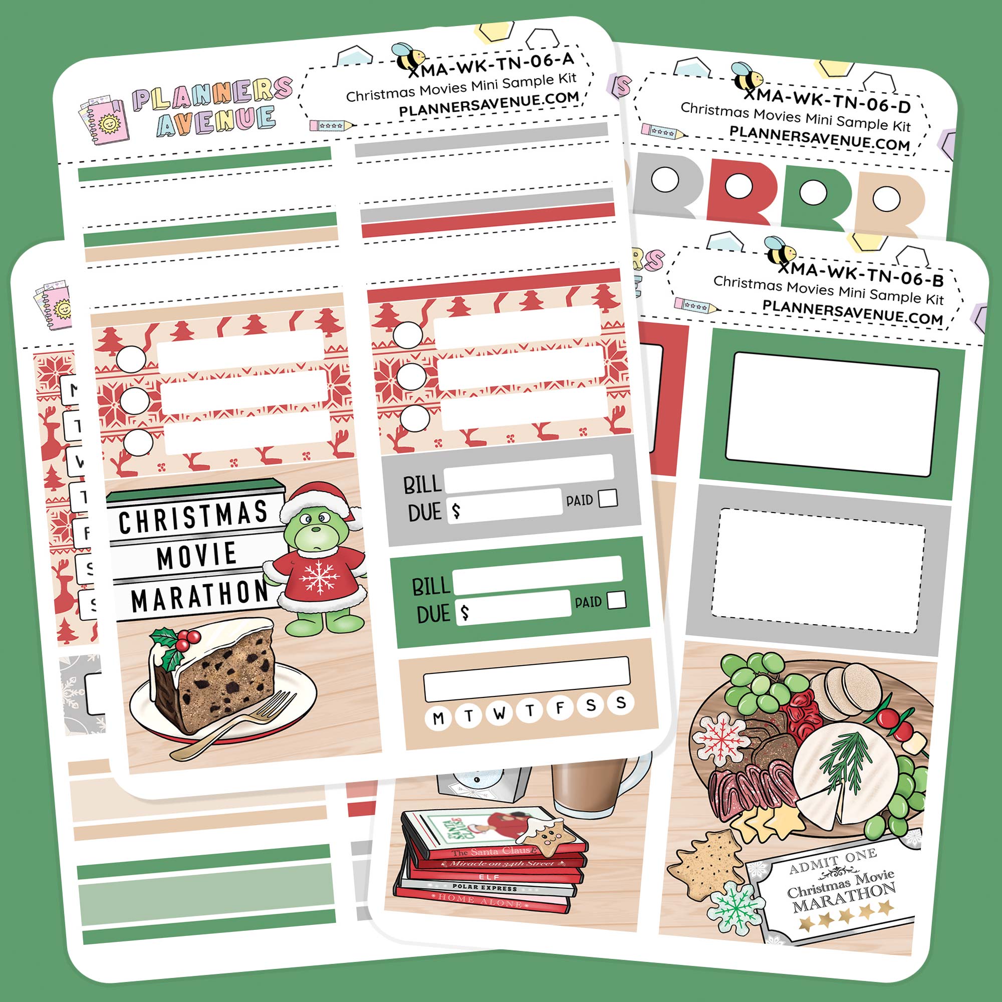 Christmas Movies Mini Sampler Weekly Sticker Kit