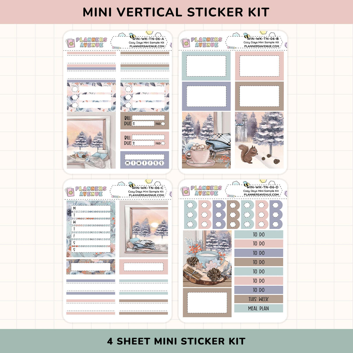 Cozy Days Mini Sampler Weekly Sticker Foil Kit (HOLO SILVER FOIL)