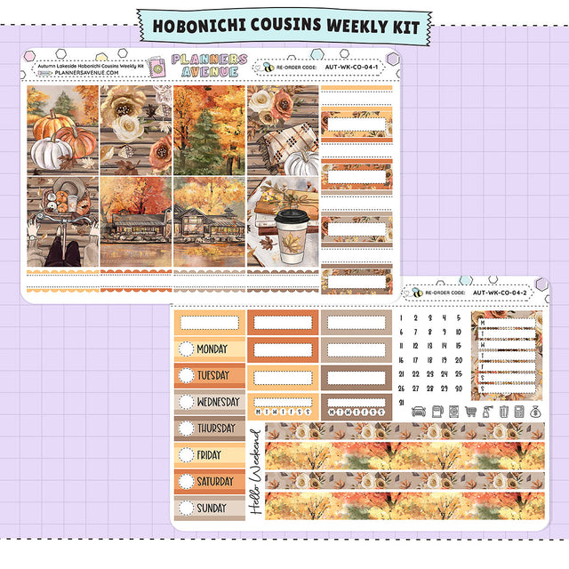 Autumn Lake Hobonichi Cousins Weekly Sticker Foiled Kit (ROSE GOLD FOIL)