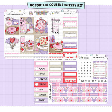 Berry Sweet Hobonichi Cousins Weekly Sticker Foiled Kit (PURPLE FOIL)