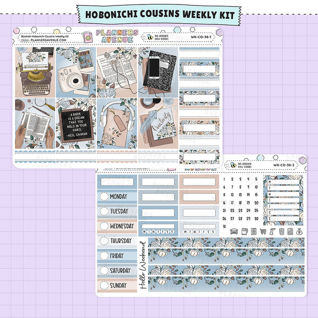 Bookish Hobonichi Cousins Weekly Sticker Kit  No Foil