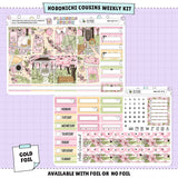 Cherry Blossoms Hobonichi Cousins Weekly Sticker Foiled Kit (GOLD FOIL)