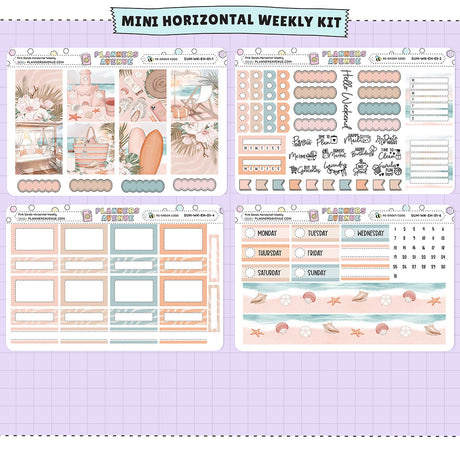 Pink Sands Horizontal Weekly Sticker Foiled Kit (HOLO GOLD FOIL)