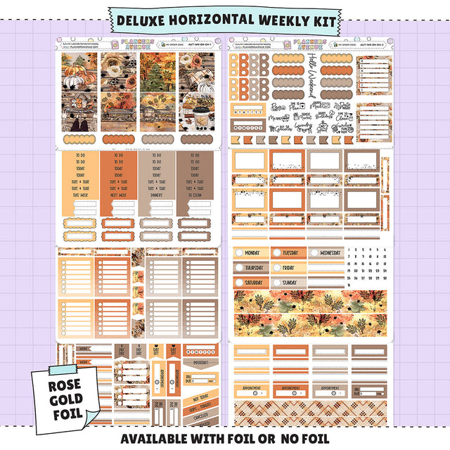 Autumn Lake Horizontal Weekly Sticker Foiled Kit (ROSE GOLD FOIL)