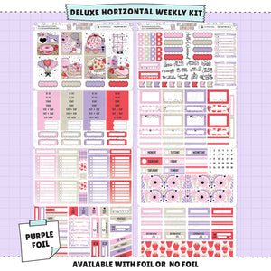 Berry Sweet Horizontal Weekly Sticker Foiled Kit (PURPLE FOIL)