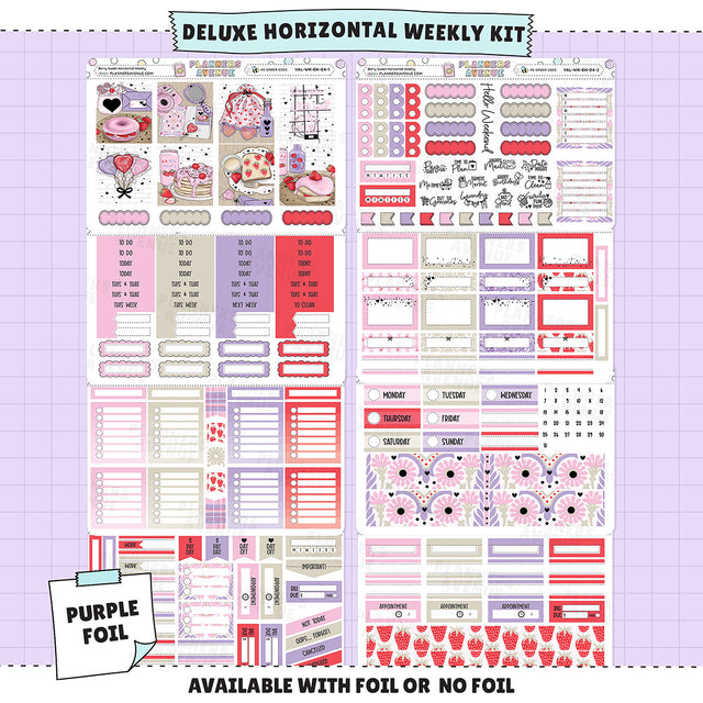 Berry Sweet Horizontal Weekly Sticker Foiled Kit (PURPLE FOIL)