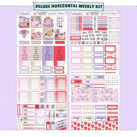 Berry Sweet Horizontal Weekly Sticker Foiled Kit (PURPLE FOIL)