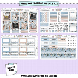 Bookish Horizontal Weekly Sticker Foiled Kit (SILVER FOIL)