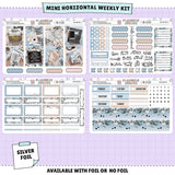 Bookish Horizontal Weekly Sticker Foiled Kit (SILVER FOIL)