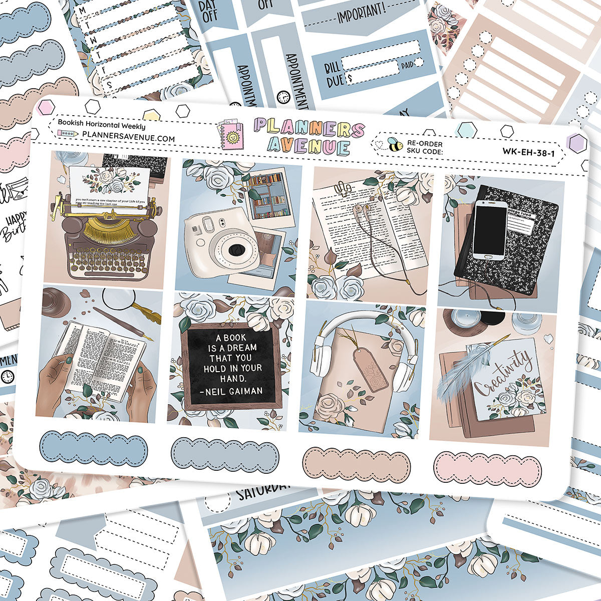 Bookish Horizontal Weekly Sticker Foiled Kit