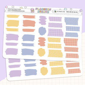 Easter Day Brush Stroke + Torn Washi Strips Stickers