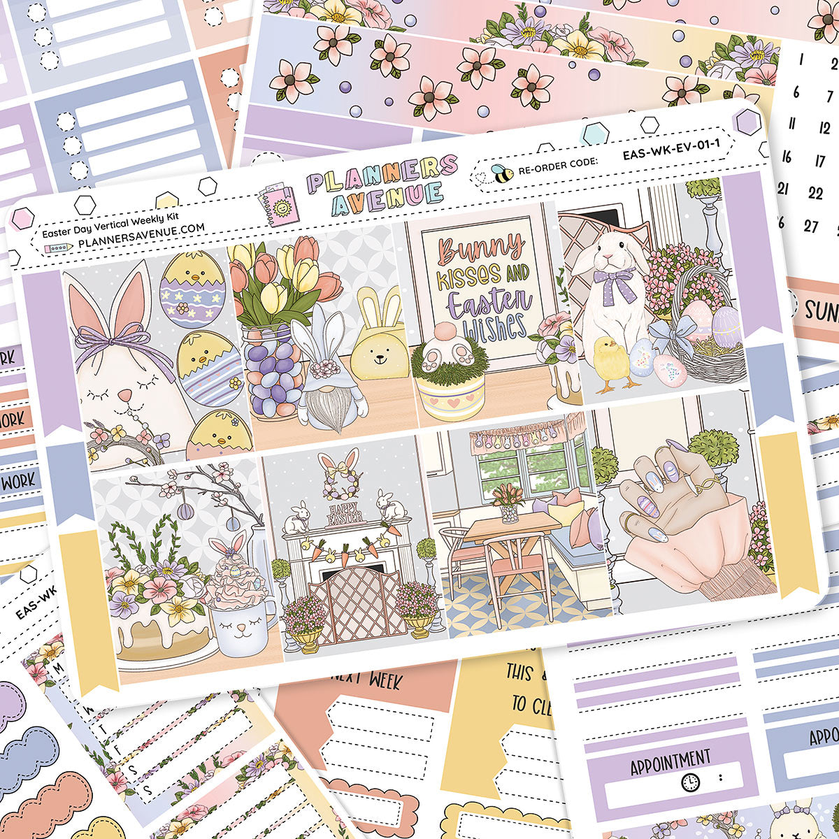 Easter Day Vertical Weekly Sticker Foiled Kit