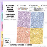 Easter Day Glitter Header Planner Stickers