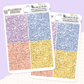 Easter Day Glitter Header Planner Stickers