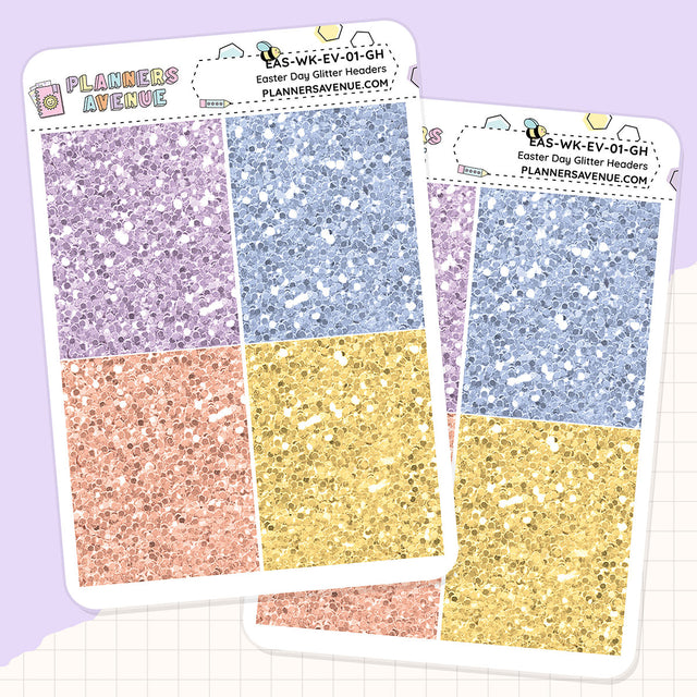 Easter Day Glitter Header Planner Stickers