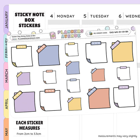 Easter Day Sticky Notes Planner Stickers